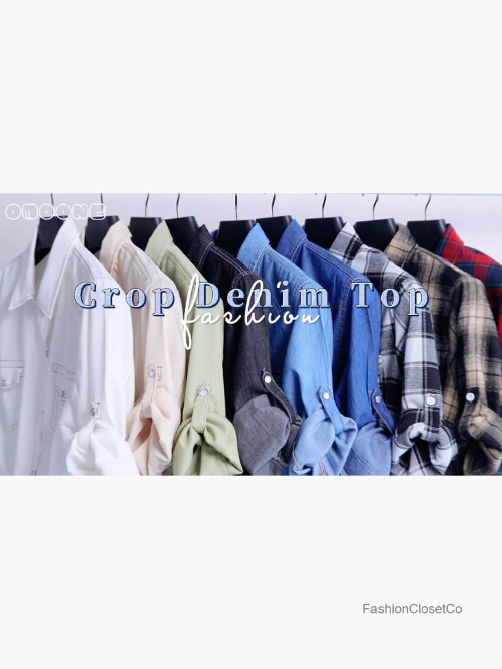 3/4 Sleeve Denim Crop Top Tie Knot Shirt Cardigan - Picture 7 of 7